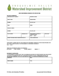 Application Form - 2024 Professional Services List - Snoqualmie Valley ...